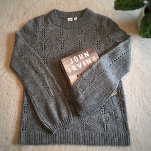 Gap Open Knit/pointelle Gray Sweater, Small